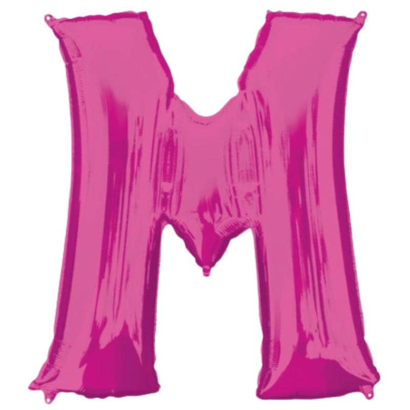 34" (86cm) Pink Foil Letter M Balloon
