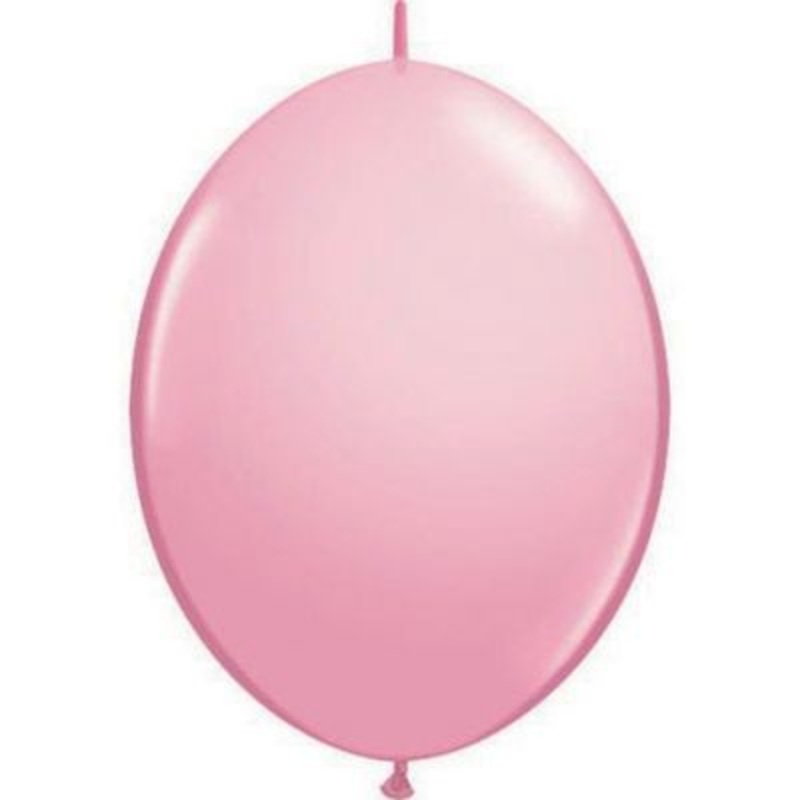6" (15cm) Standard Mini Pink Quick Link Latex Balloon