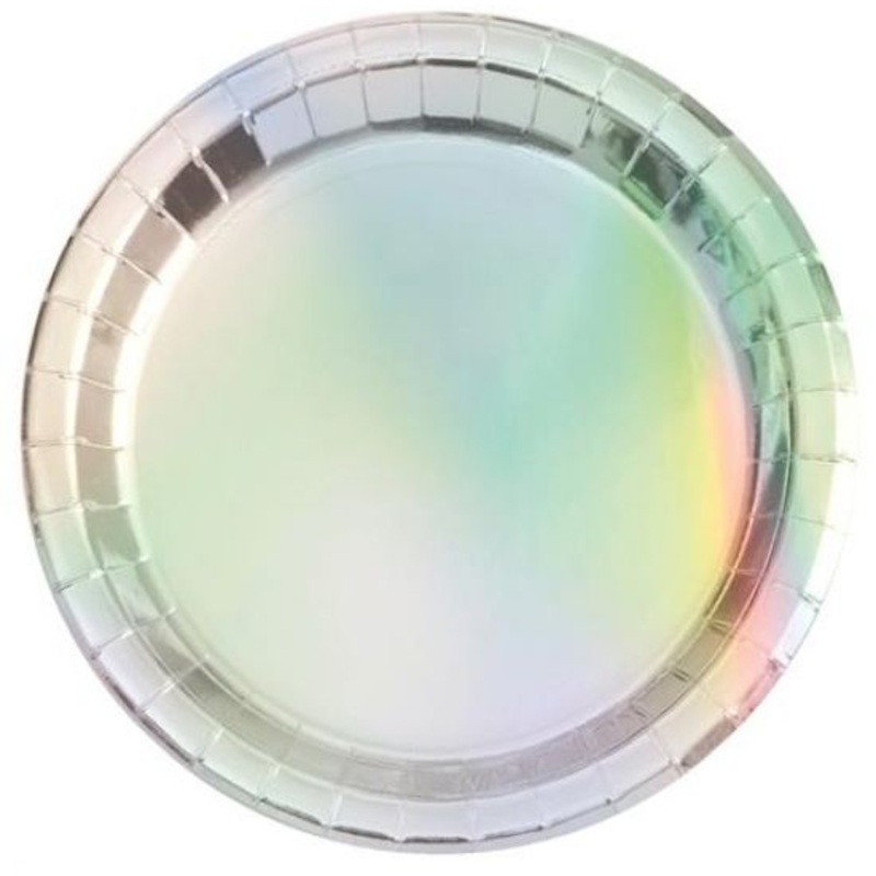 7" Iridescent Paper Plate PK8