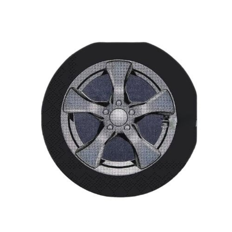 Black Tyre Napkins  (PK16)