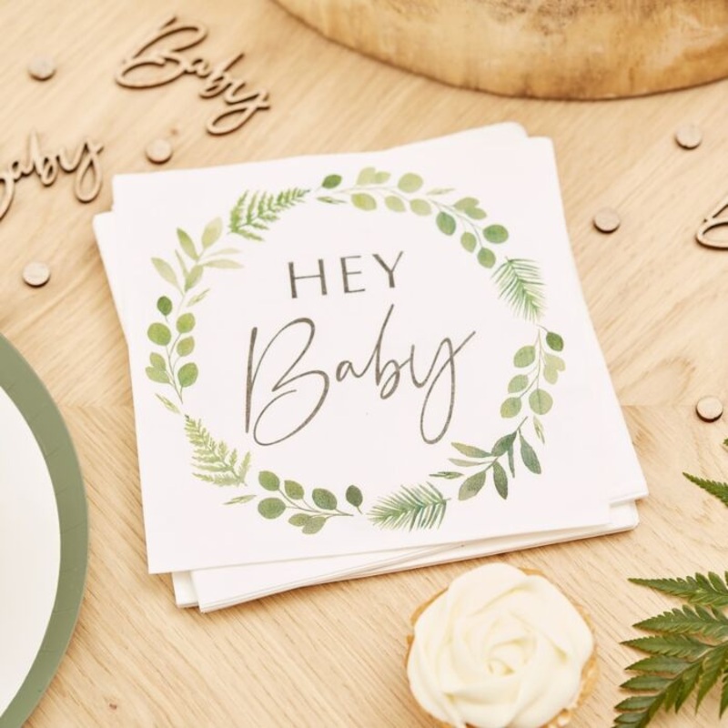Botanical Hey Baby Napkins (16PK)