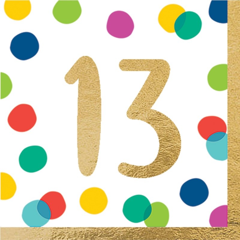 Happy Dots 13th Napkins (PK16)