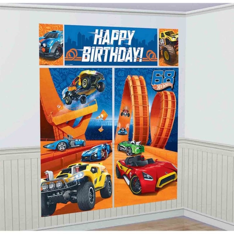 Hot Wheels Wild Racer Scene Setter Wall Decoration Kit