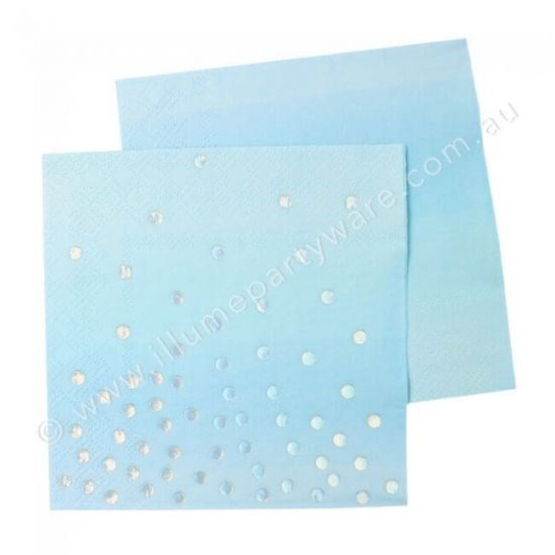 Illume Blue Iridescent Cocktail Napkin (PK20)