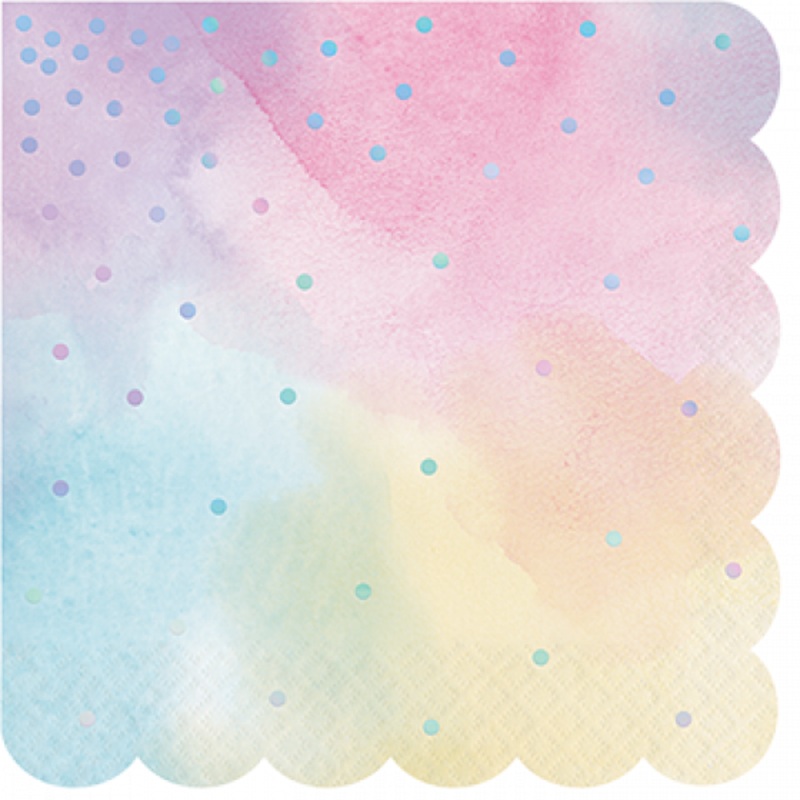Iridescent Foil Lunch Napkins PK16