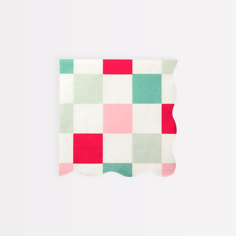Meri Meri Multi Check Small Napkins (PK16)