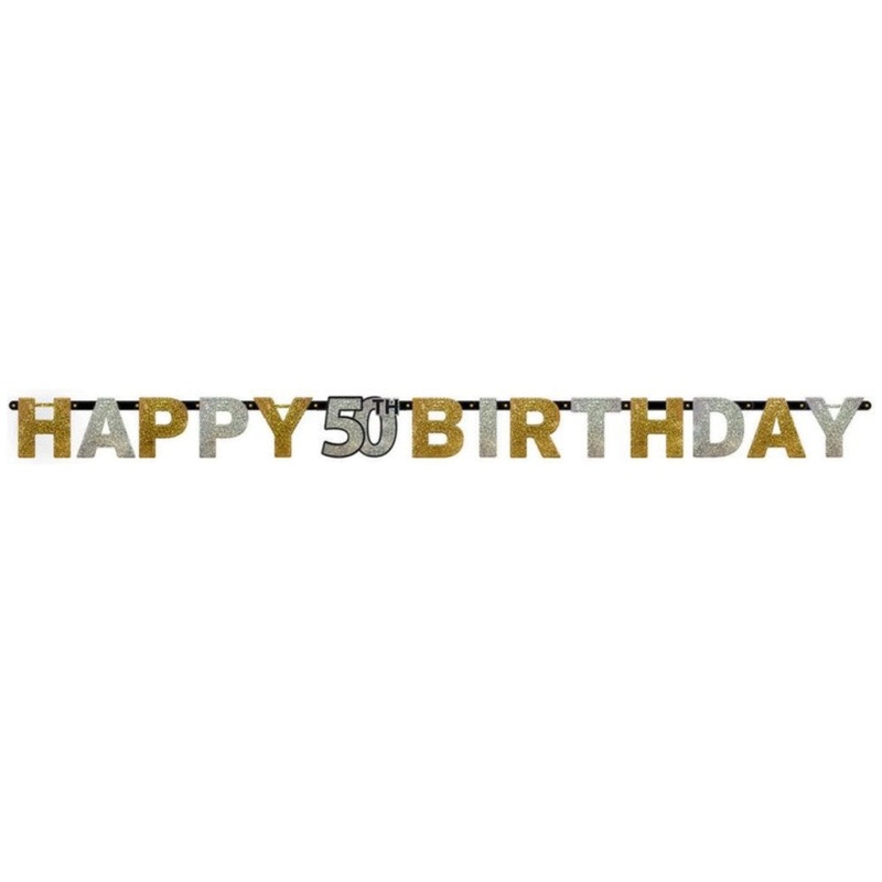 Sparkling Celebration 50th Prismatic Letter Garland
