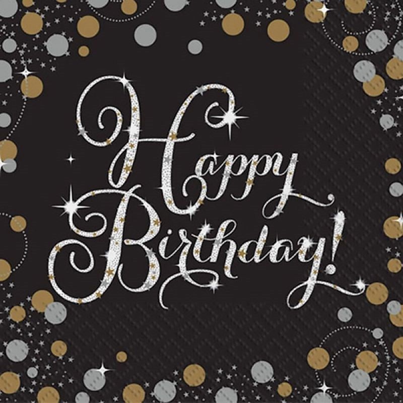 Sparkling Celebration Happy Birthday Napkins (PK16)