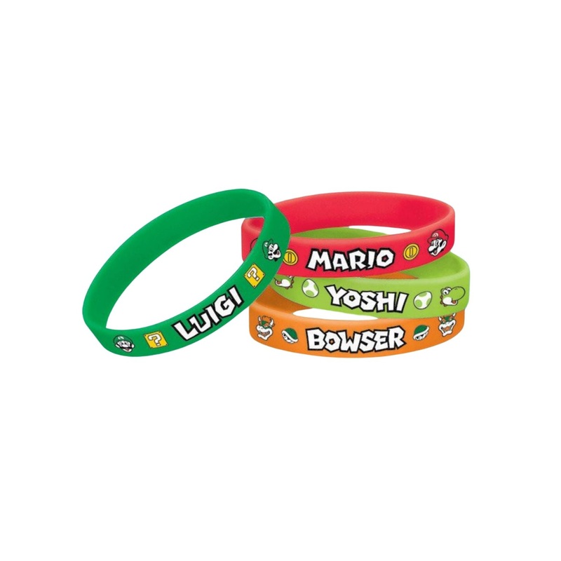 Super Mario Brothers Rubber Bracelets (PK6)
