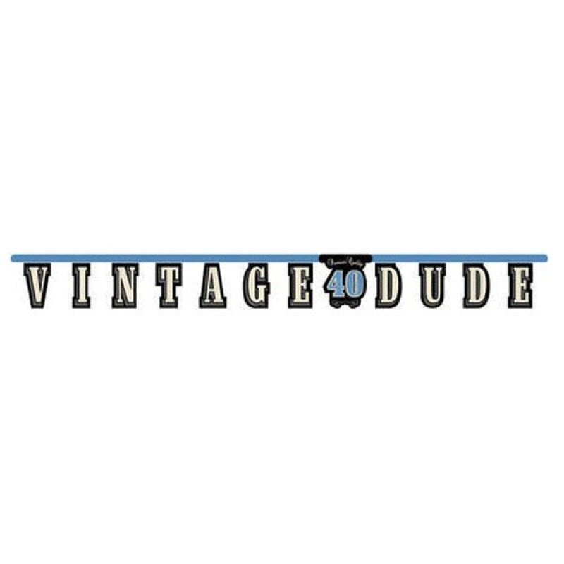 Vintage Dude 40th Birthday Garland