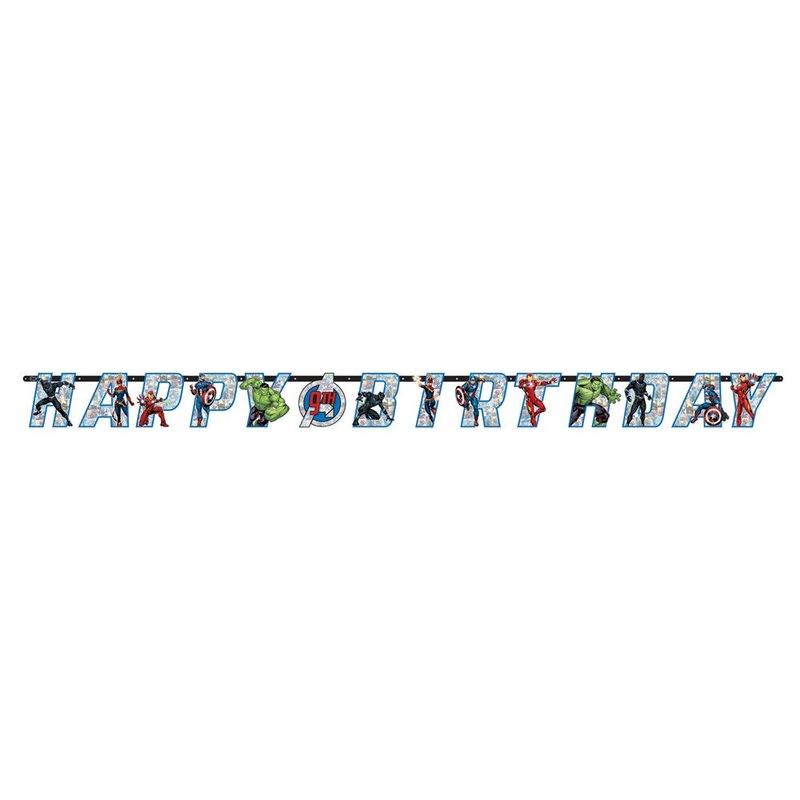 Avengers Powers Unite Jumbo Add-An-Age Letter Banner & Mini Banner