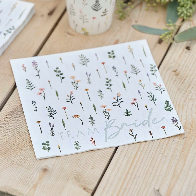 Floral Team Bride Hen Party Napkin (PK16)