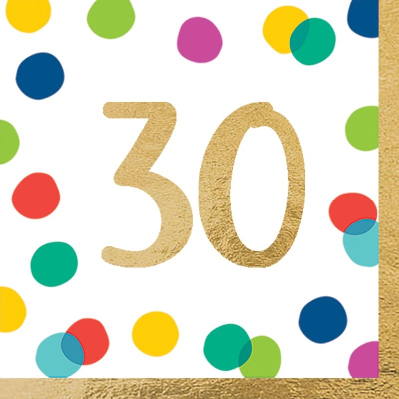 Happy Dots 30th Napkins (PK16)