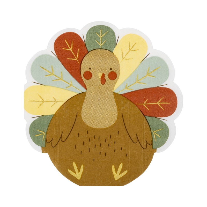 Shaped Turkey Paper Cocktail Napkin