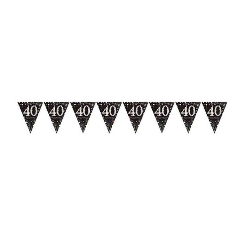 Sparkling Celebration 40th Prismatic Pennant Banner