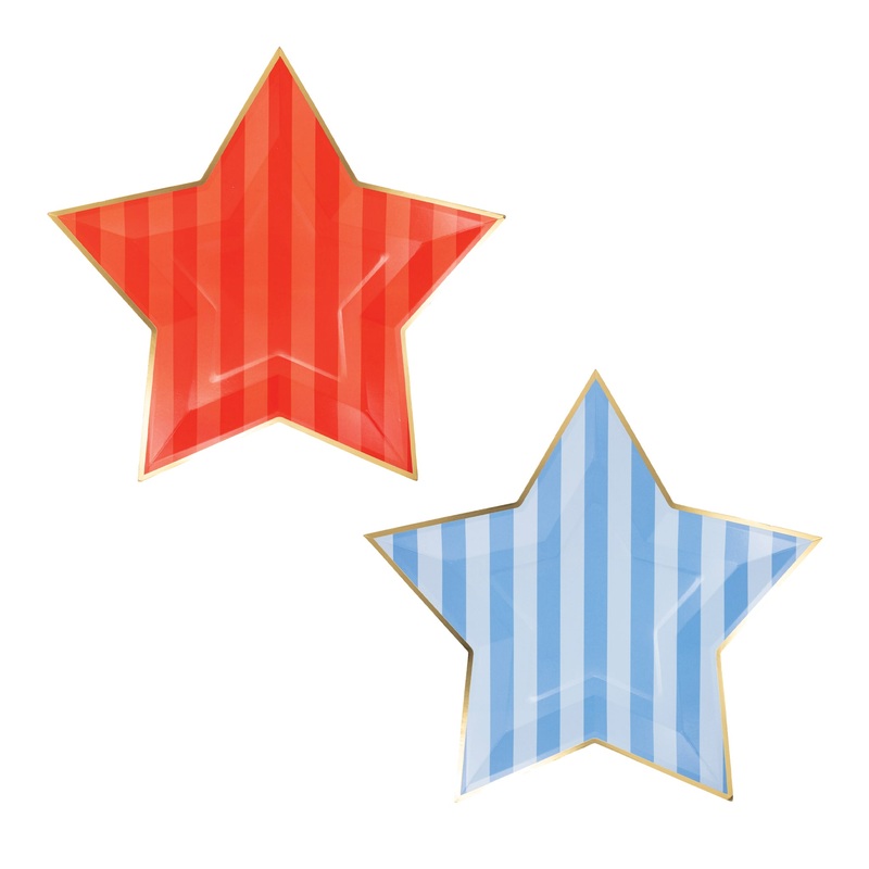 Stripe Star Plate Paper Set (8 ct)