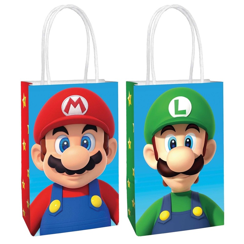 Super Mario Brothers Paper Kraft Bags (PK8)