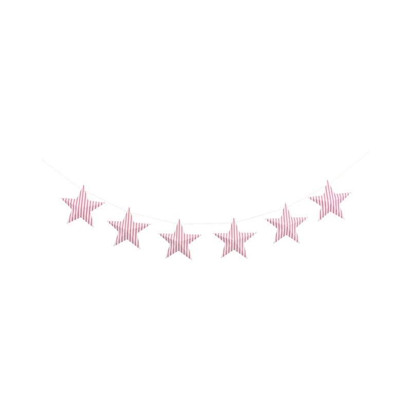 Red Stripes Hanging Stars Banner