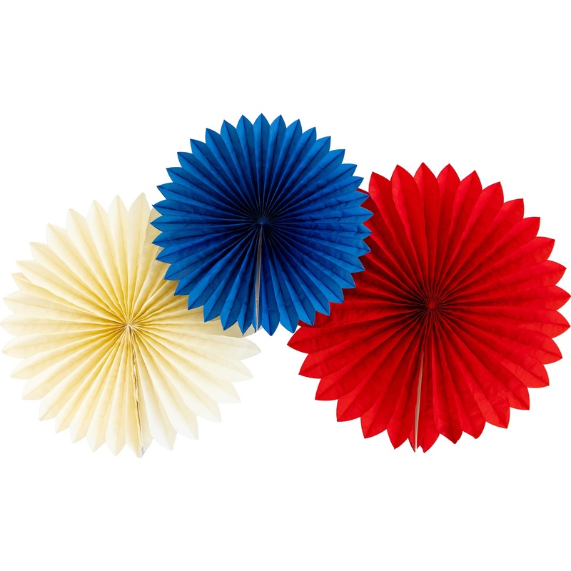 Red White and Blue Tissue Party Fans