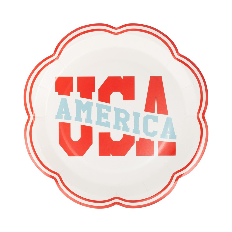 USA America Wide Paper Plate (8 ct)