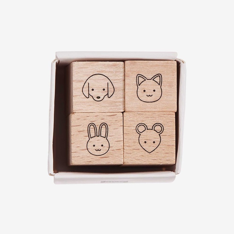 4 tampons animaux mignons
