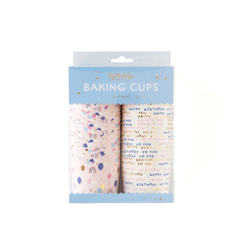 Rainbow Birthday Balloons Baking/Treat Cups