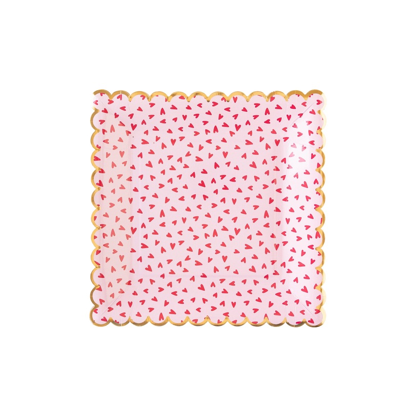 Scattered Hearts Paper Plate