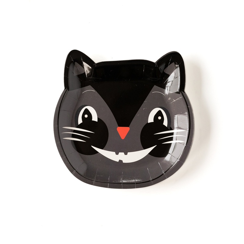 Vintage Halloween 8" Cat Paper Plates