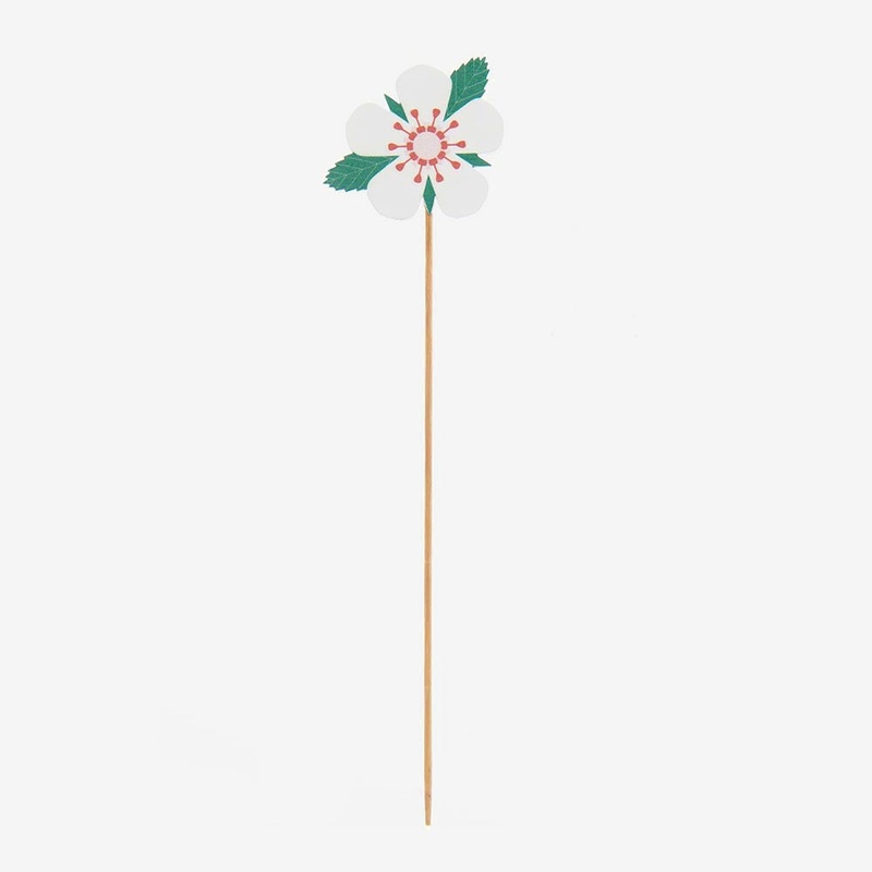 1 Topper en bois fleur de fraise