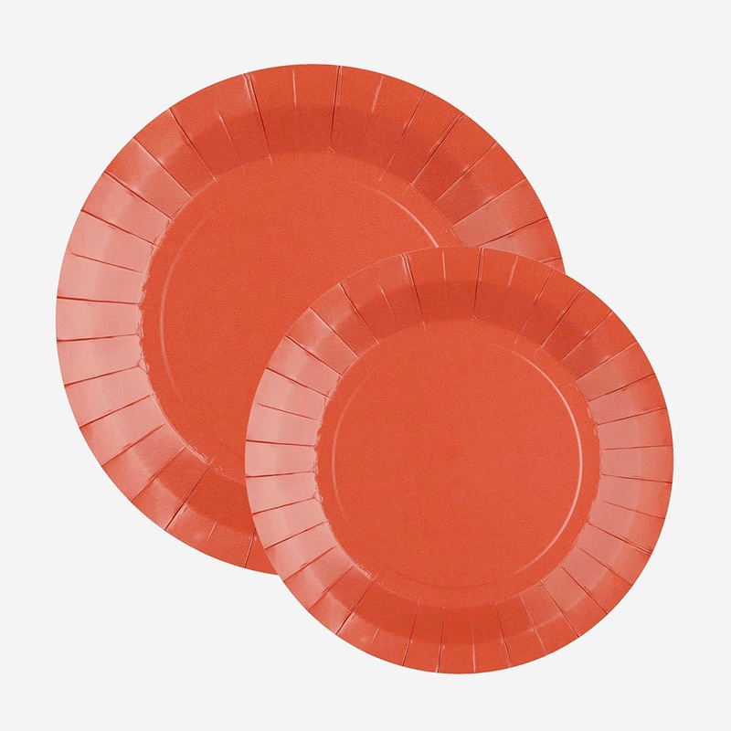 Assiette en carton : 10 assiettes terracotta