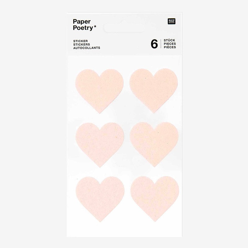 Autocollant grand coeur rose poudr