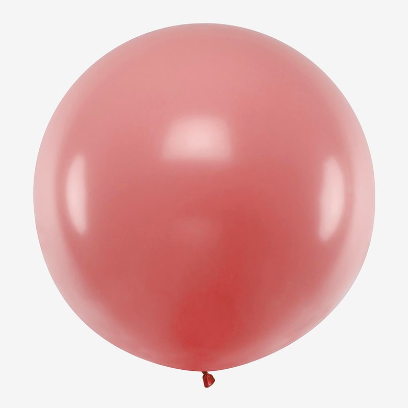 Ballon de baudruche gant : 1 ballon vieux rose