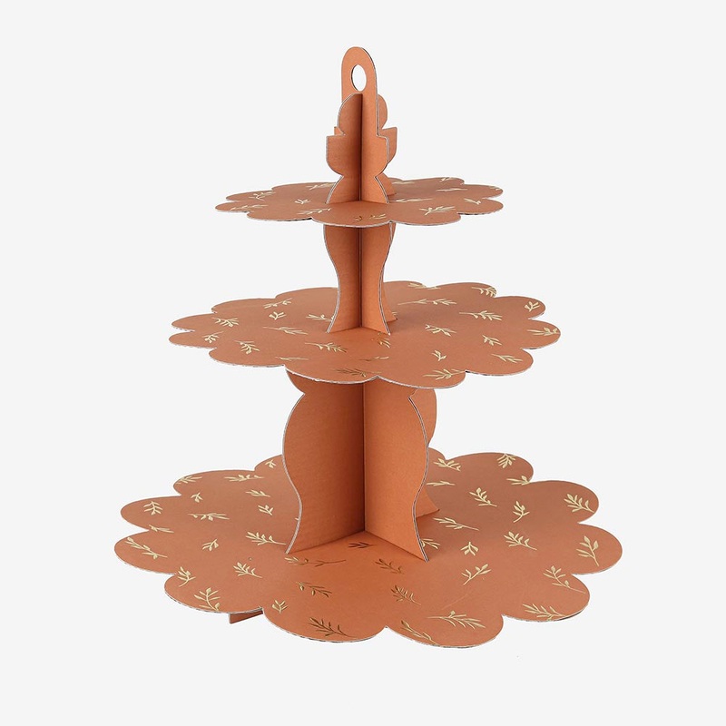 Prsentoir  gteau jolis brins terracotta