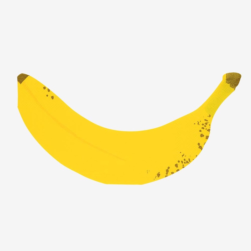 Serviettes en papier : 16 serviettes en forme de banane