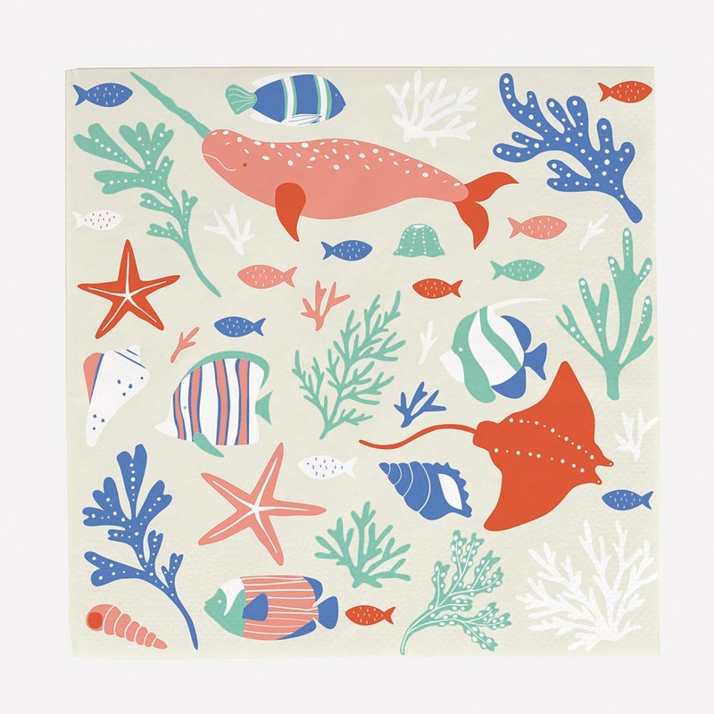 Serviettes en papier : 20 serviettes sirnes