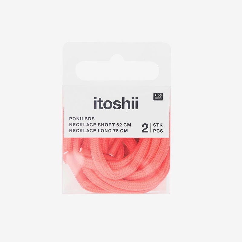 2 colliers rose fluo