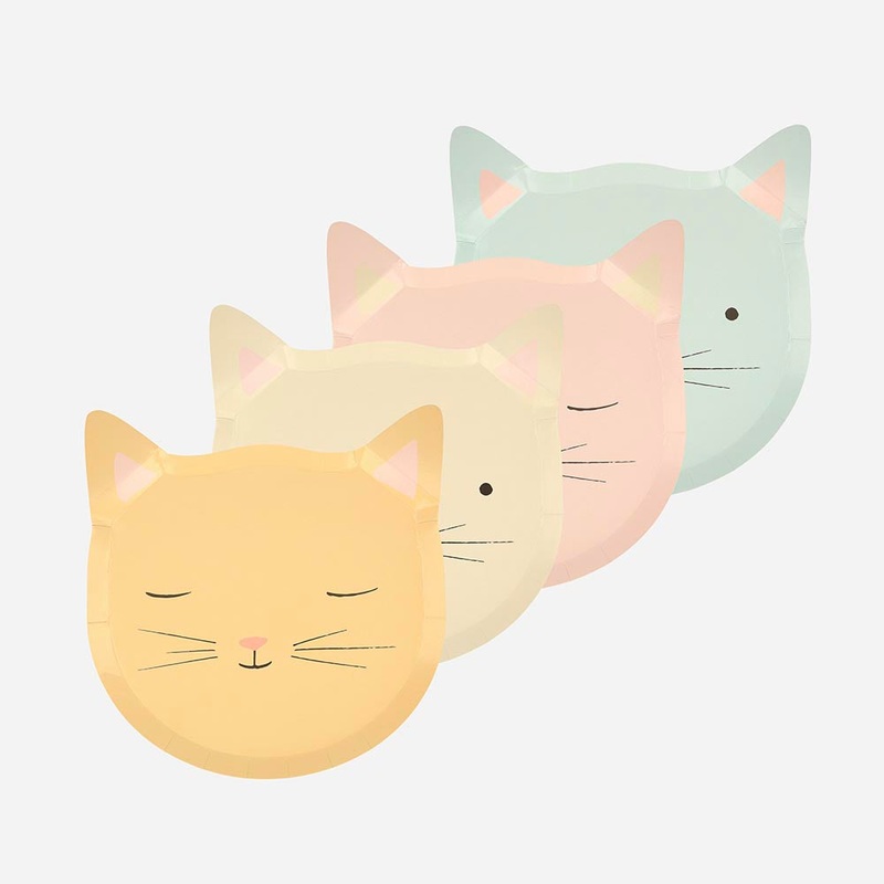 Assiette en carton : 8 assiettes chats