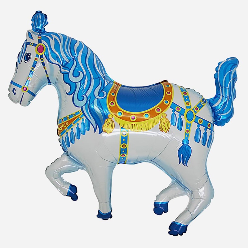 Ballon cheval de cirque bleu