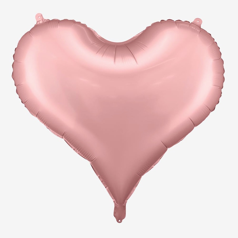 Ballon coeur satin rose