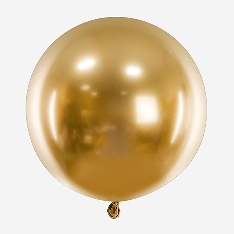 Ballon de baudruche : 1 ballon rond chrom dor (60cm)