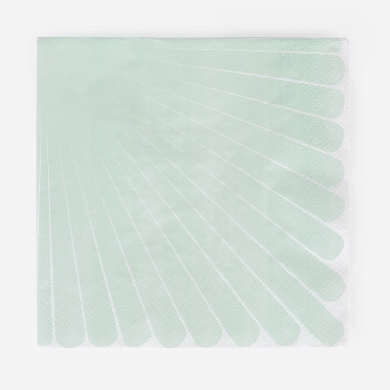 Serviettes en papier : 20 serviettes vert pastel