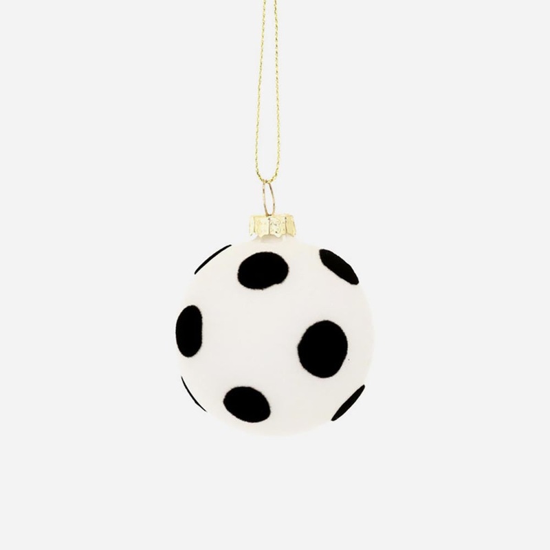 1 dcoration de Noel blanche  pois noirs