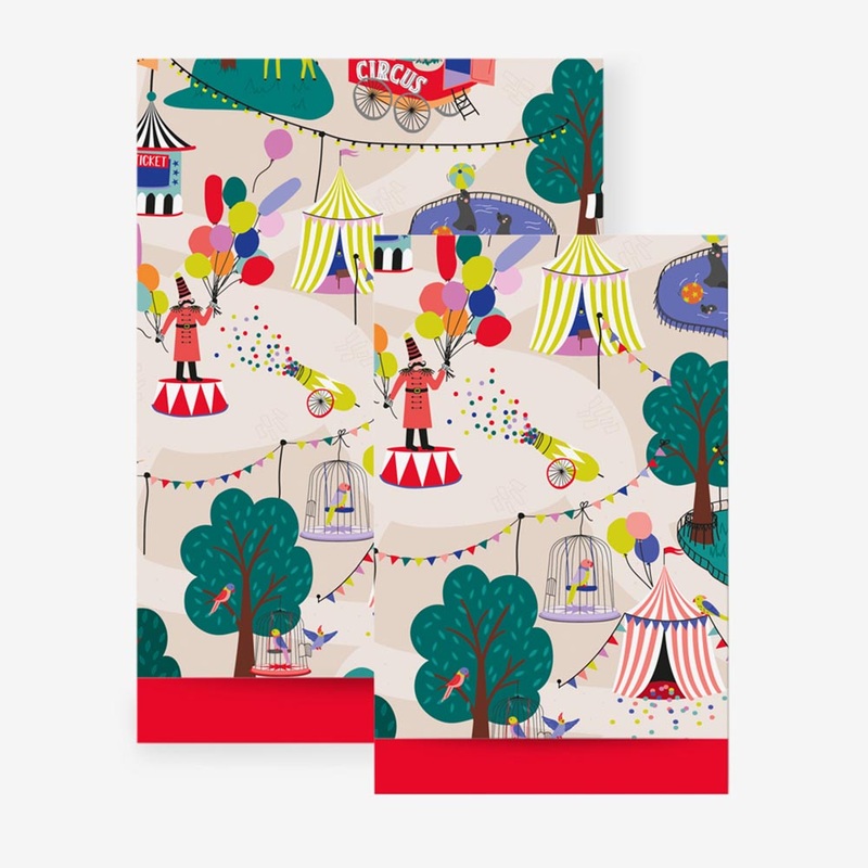 1 pochette en papier cirque