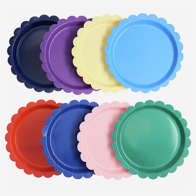 Assiette en carton : 8 assiettes multico