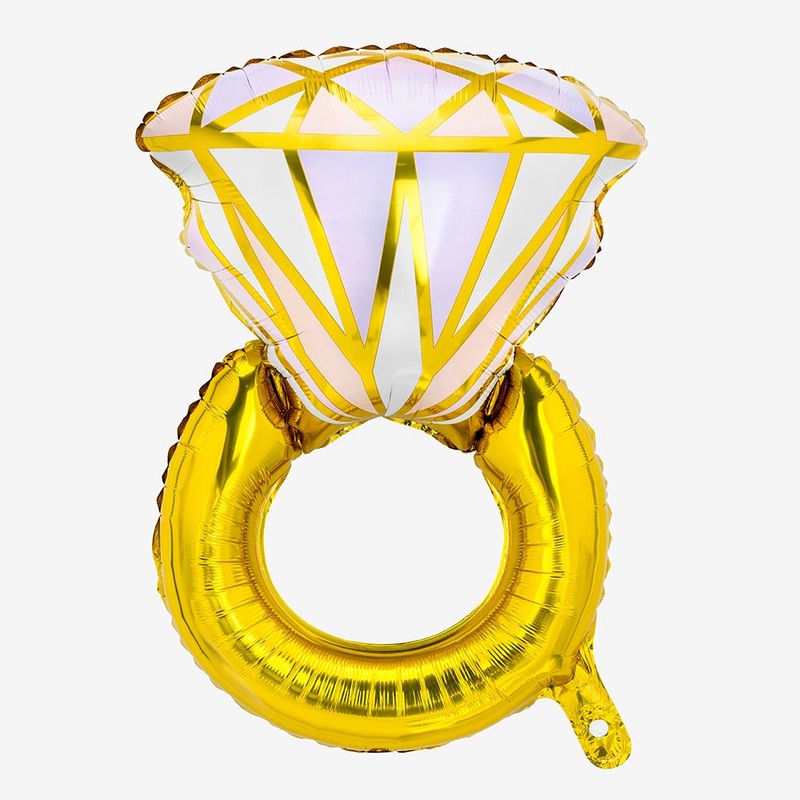 Ballon bague de fianailles dore