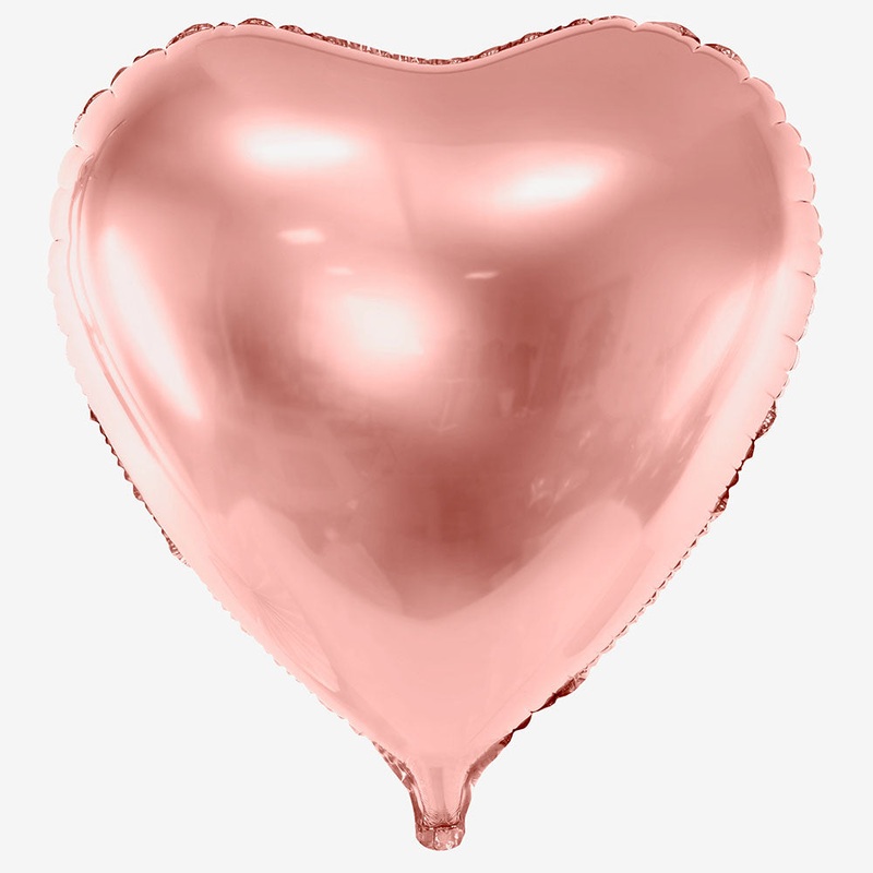 Ballon gant coeur rose gold