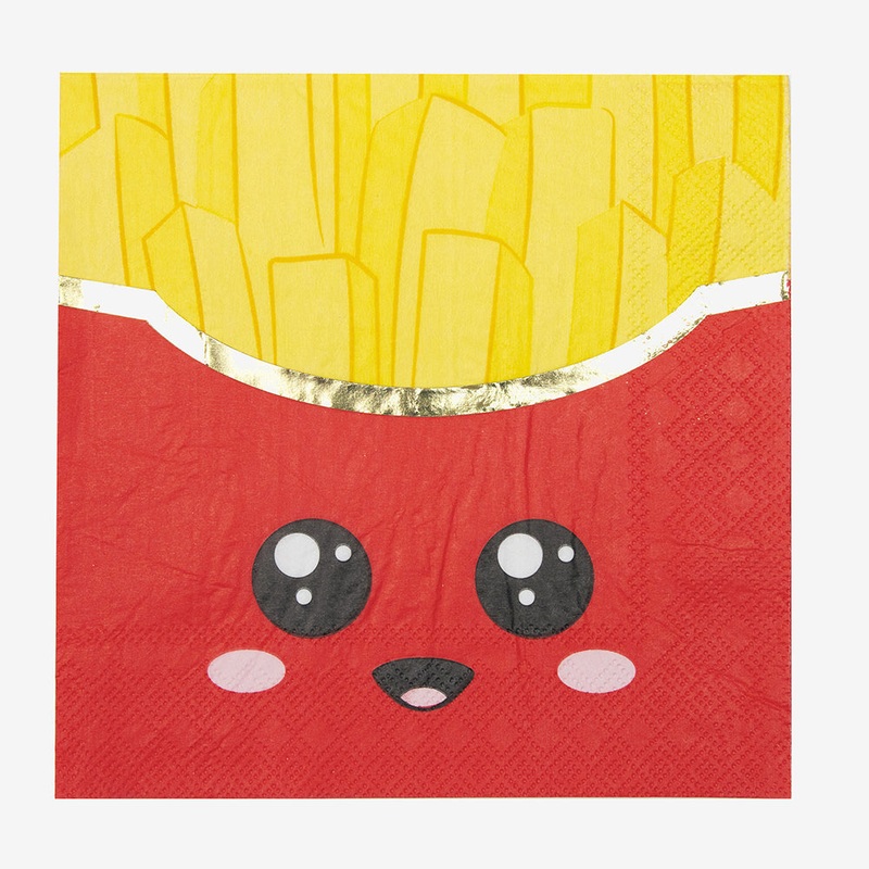 Serviettes en papier : 16 serviettes junk food