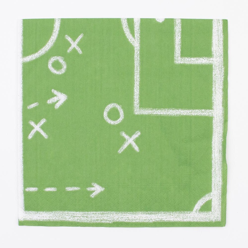 Serviettes en papier : 20 serviettes terrain de foot