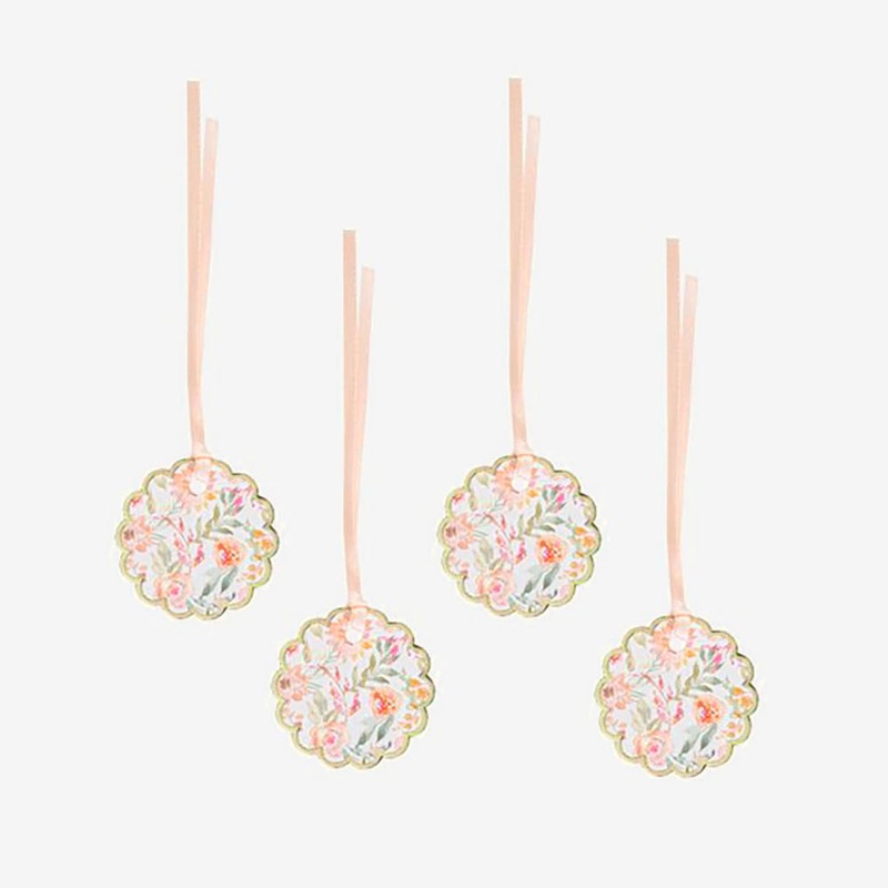 10 gift tags fleurs