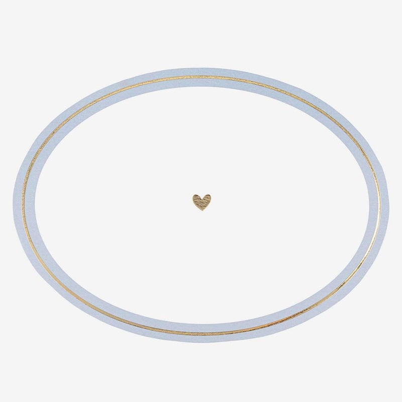 10 sets de table bleus coeur dor
